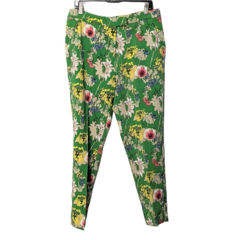 GIBSON LATIMER Green Floral Garden Dress Pants 10 - Picture 5 of 6